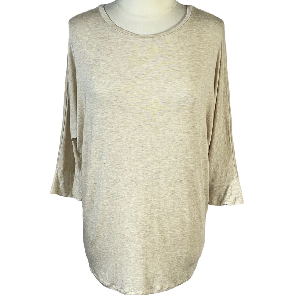 Cupio Oatmeal Cream Oversized Dolman Tunic Top Soft Stretchy Size M - Picture 2 of 7